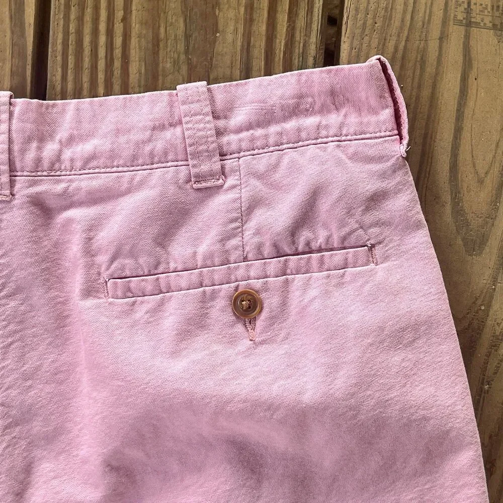J.Crew Sunwashed Oxford Cotton Shorts - Light Pink - Men's Size 31W